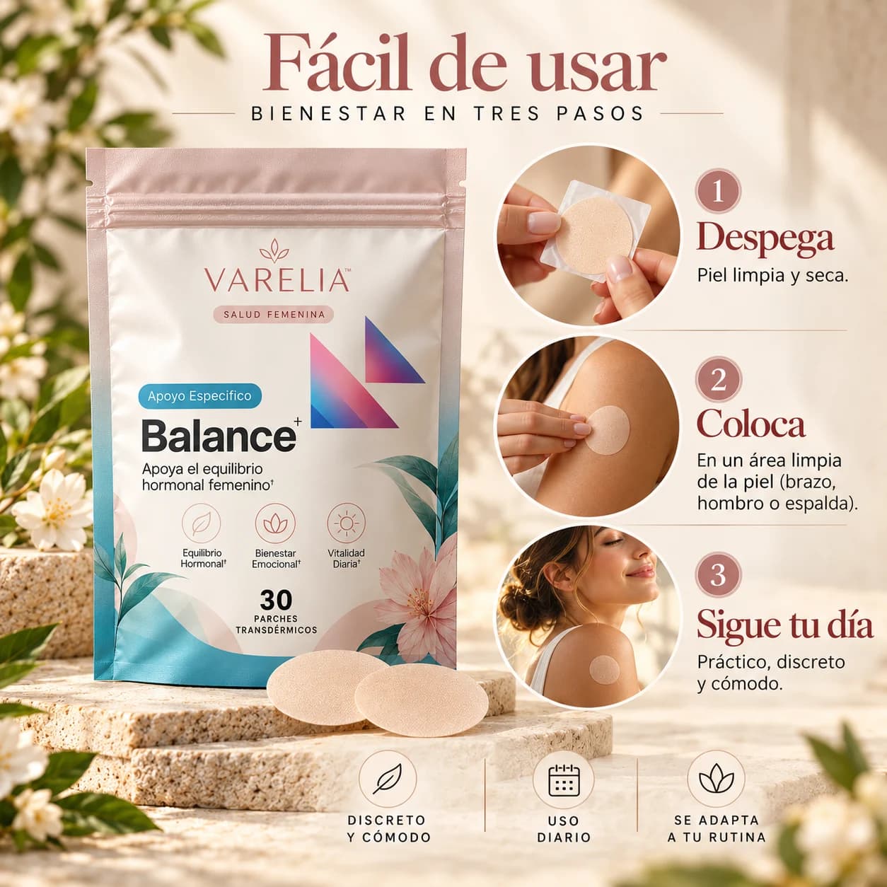 VARELIA Balance — Parches de bienestar femenino