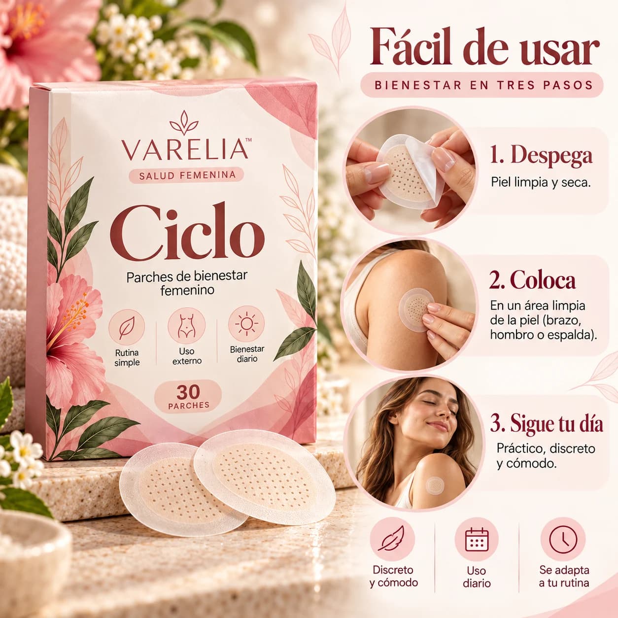 VARELIA Ciclo — Parches de bienestar femenino