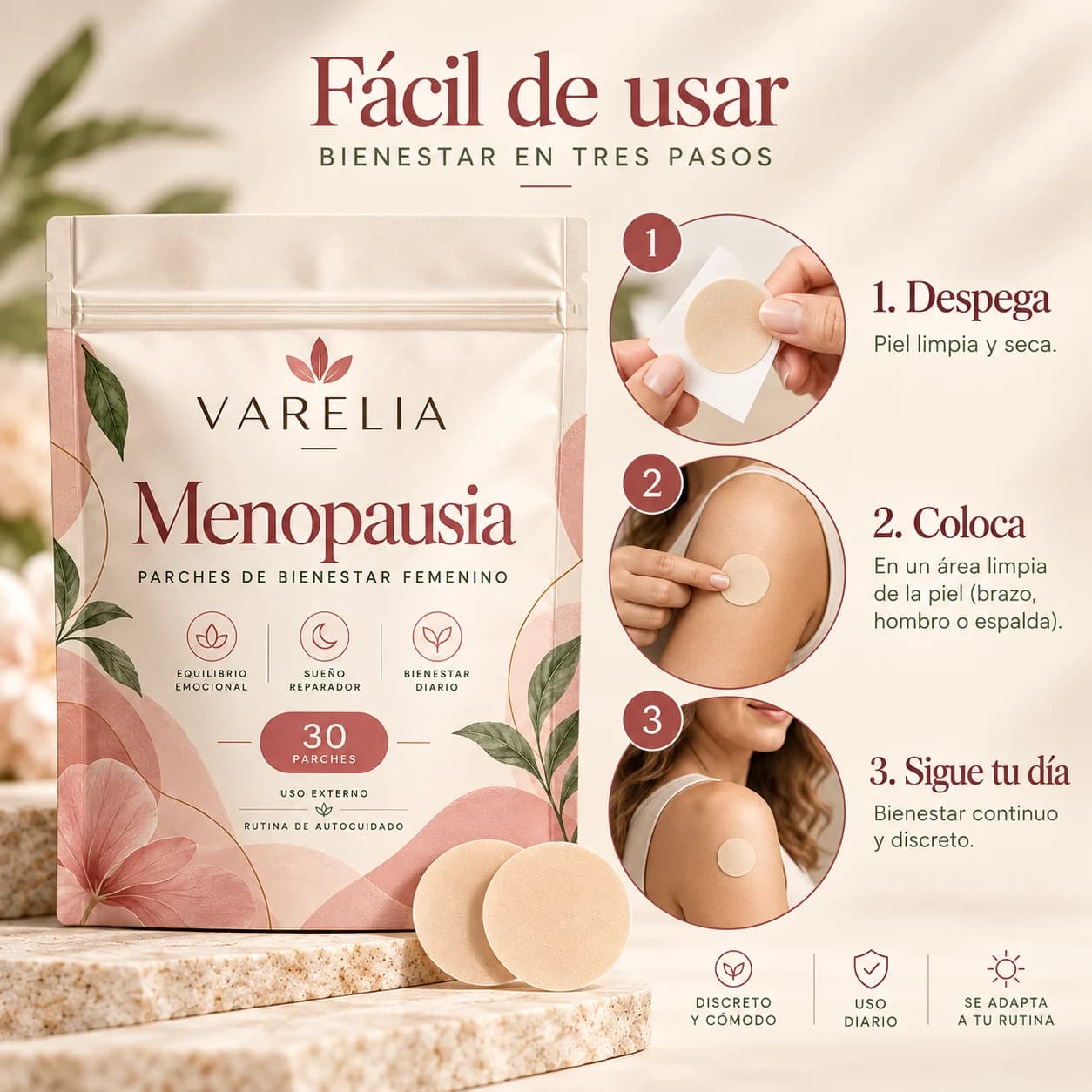 VARELIA Menopausia — Parches de bienestar femenino
